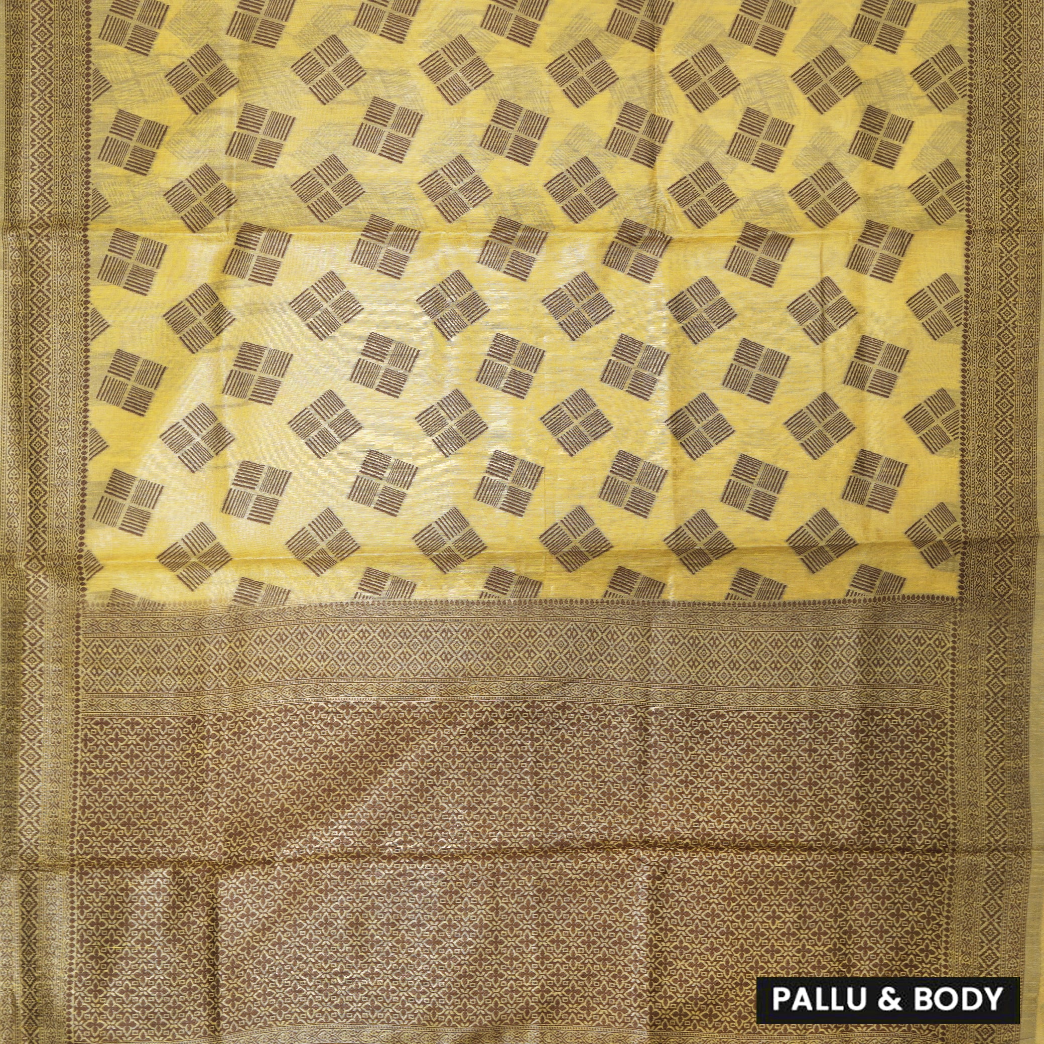Yellow Colour Fancy Weaving Saree