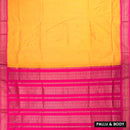 Mustard Yellow for the body and Rani Pink Premium Quality Kalyani Cotton Saree