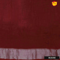 Grey with maroon chanderi saree with tie and dye prints