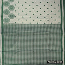 White with  Green Tissue Silk Saree