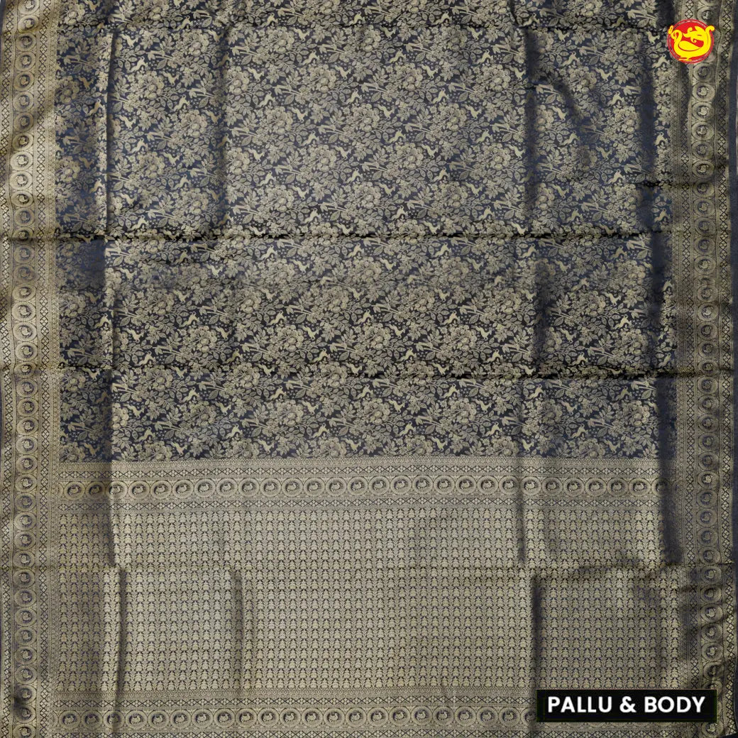 Black Colour Banarasi Saree with Woven Designs