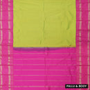 Pista Green and Magenta Soft Silk Saree