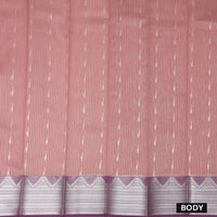 Peach With Grape Silk Cotton Saree