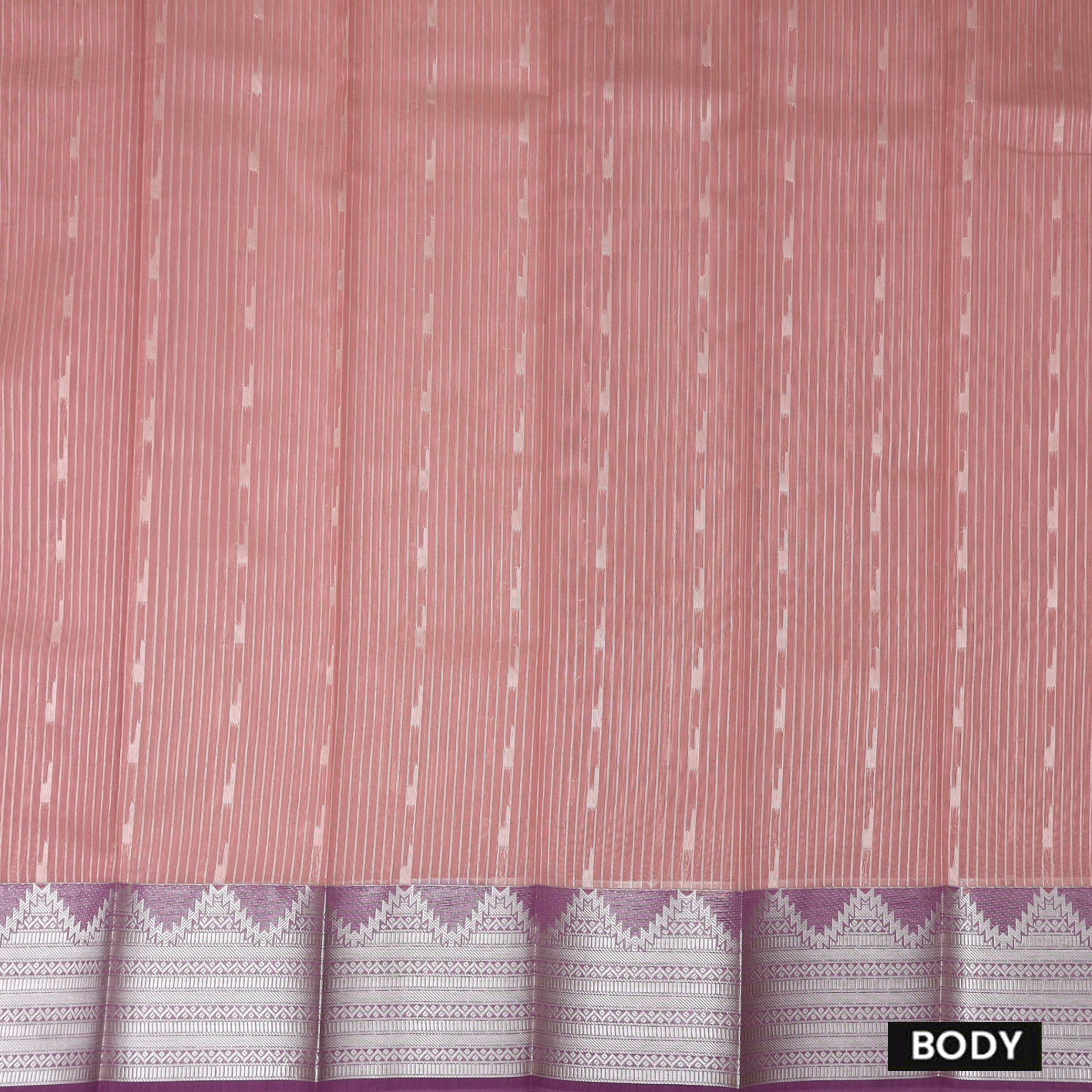 Peach With Grape Silk Cotton Saree