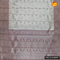 Light Grey with Brown Traditional Kubera Pattu Saree