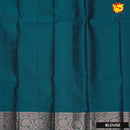Dark maroon with peacock green pallu soft silk saree