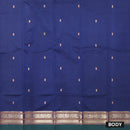 Navy Blue With Dark Green  Pure  Cotton Saree without Blous