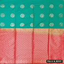 GREENwith RED Soft Silk Saree