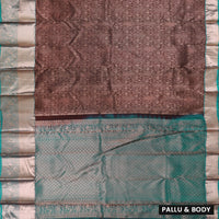 Dark Brown With Green Wedding Silk Saree