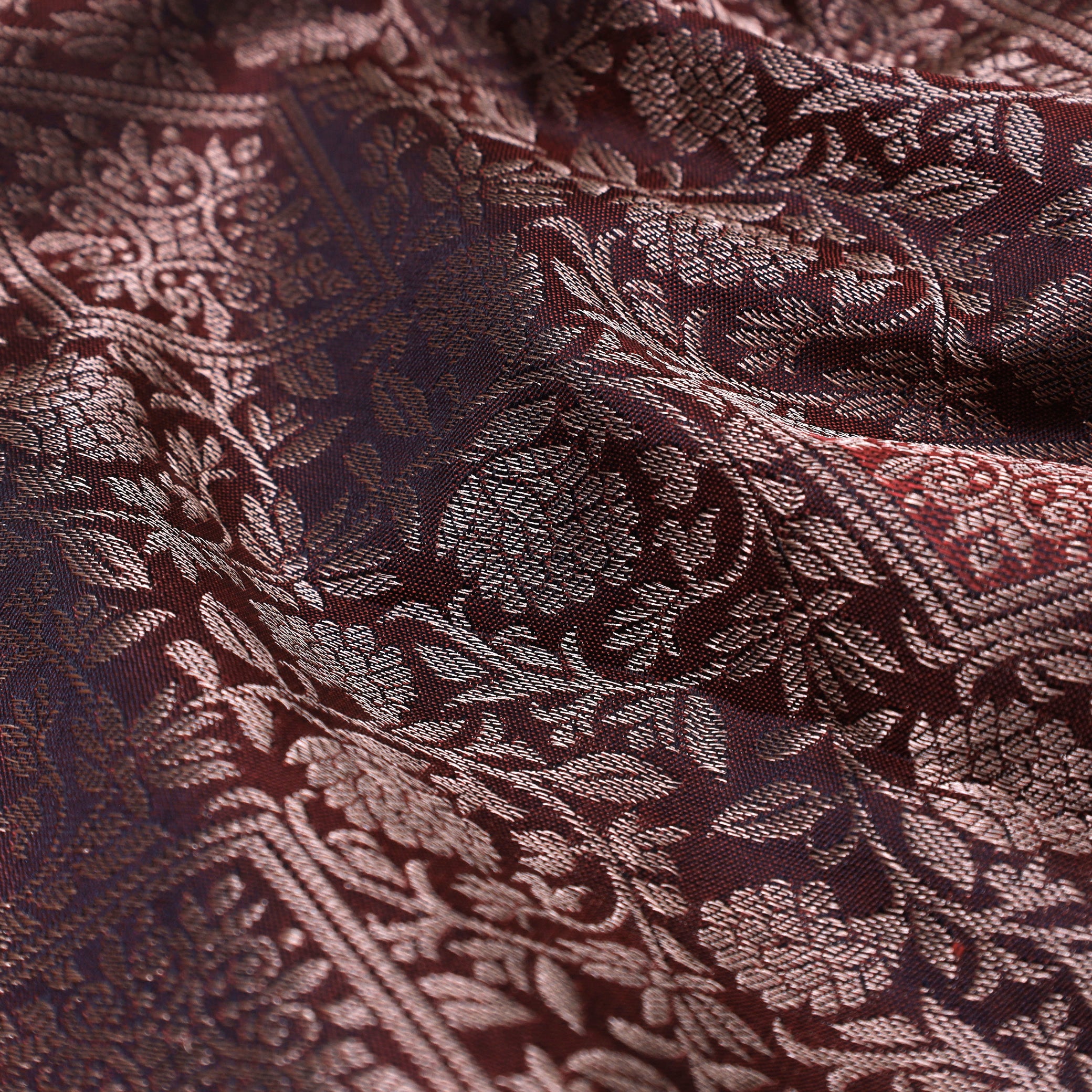 Dark Brown With Green Wedding Silk Saree