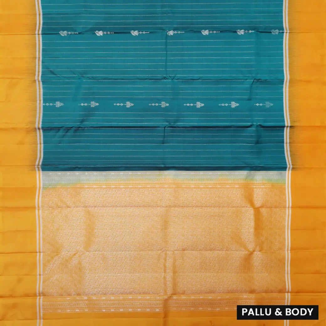 Green with Yellow Soft Silk Saree