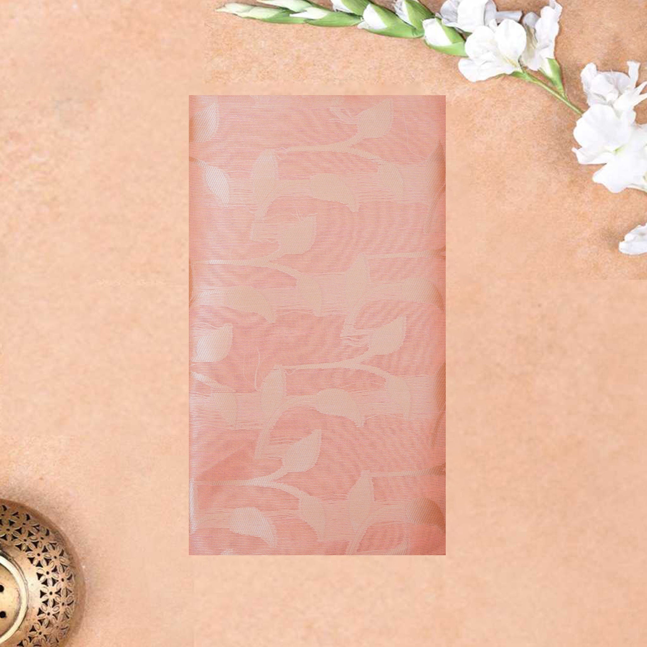 Peach Colour Fancy Weaving Saree