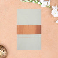 Southloom Exclusive Onam Kerala Traditional  gold Border off white  Cotton Saree (Matching Plain Blouse Included)