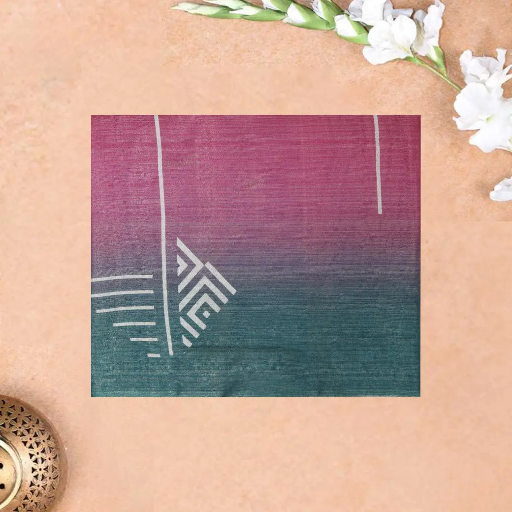Pink with  Green Tissue Silk Saree