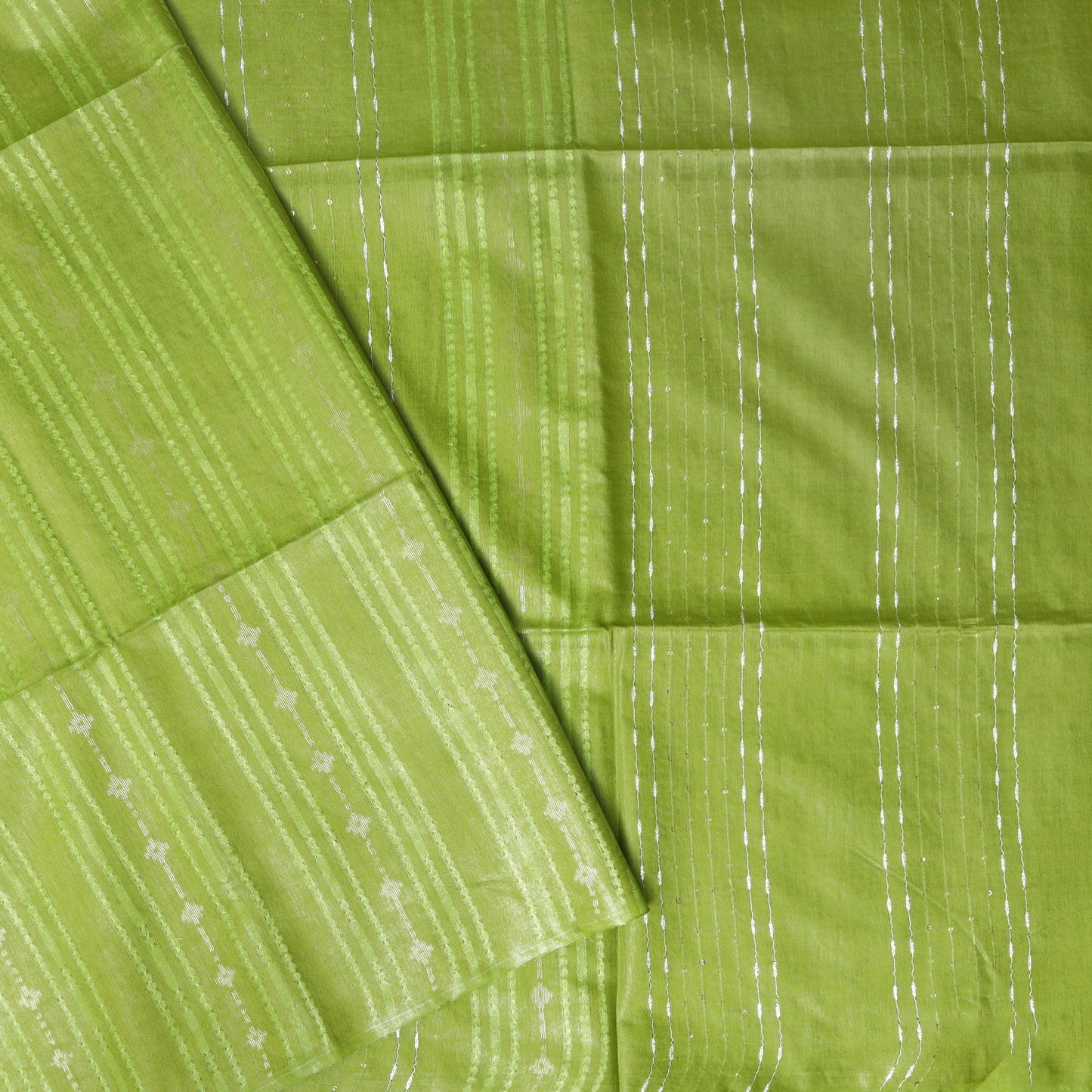 Lime green Colour Trendy Linen Saree