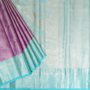 Lavender With Turquoise Blue Tissue Meena Silk Saree