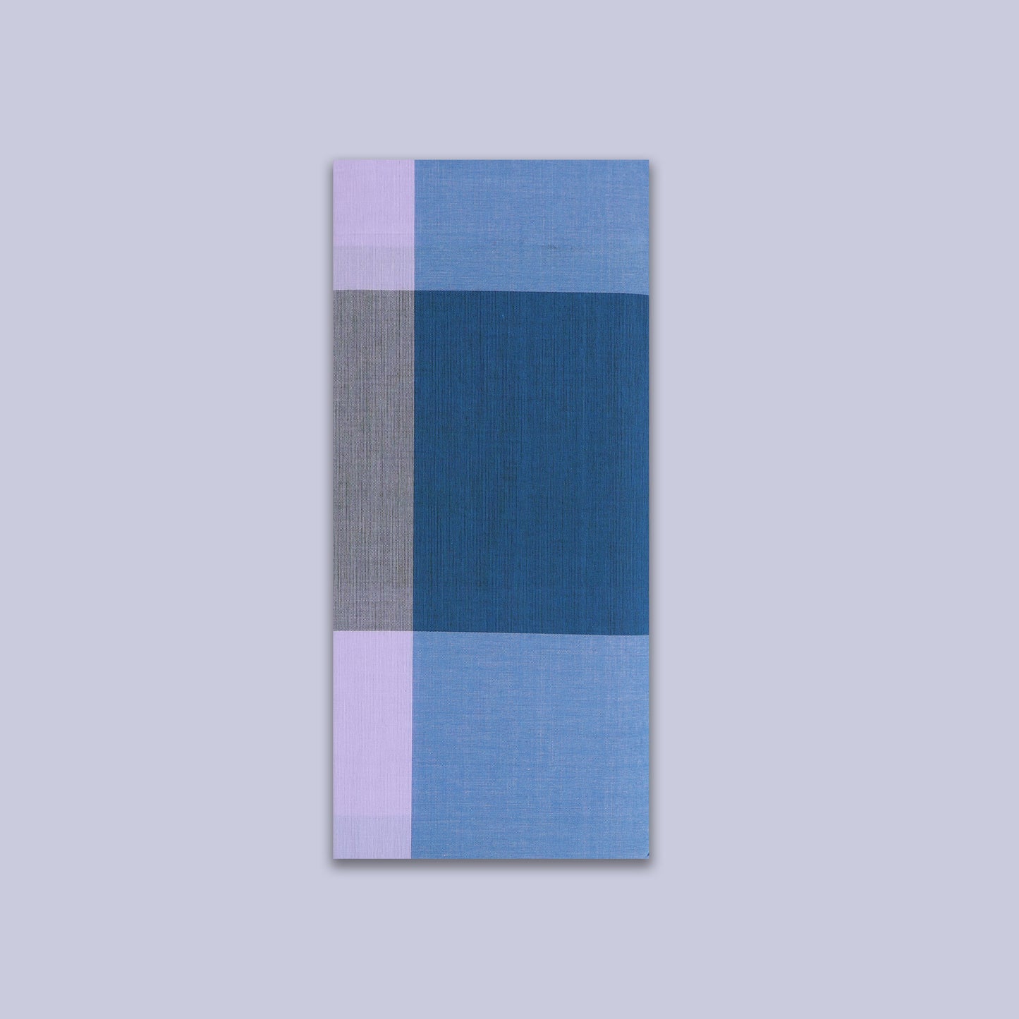 Men’s  Blue With Dark Cgarcoal Grey Checked Cotton Stitched Lungi