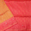 orange and red  Soft Silk Saree
