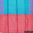 Ananda blue with pink pallu soft silk saree