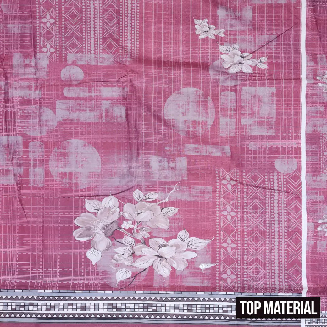 Light Pink with Light Peach Ladies Cotton Chudithar Set Material
