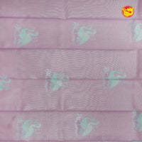 Purple with Water Green Flamingo Motifs Kubera Pattu Saree