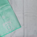 Green with Grey Litchi Silk Saree
