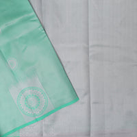 Green with Grey Litchi Silk Saree