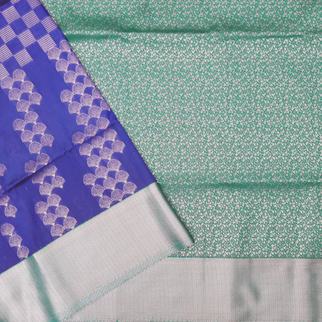 Blue With Green Soft Silk