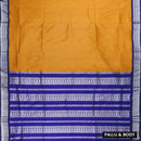 Mustard Yellow and Royal Blue Premium Quality Kalyani Cotton Saree