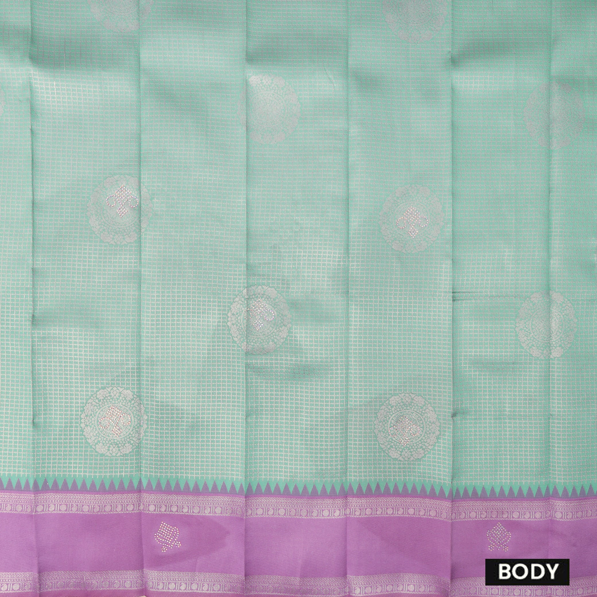 Green with Light Lavender Kubera Silk Saree