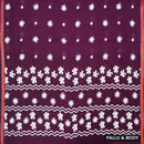 Dark Purple Linen Cotton Saree with Contrast Blouse