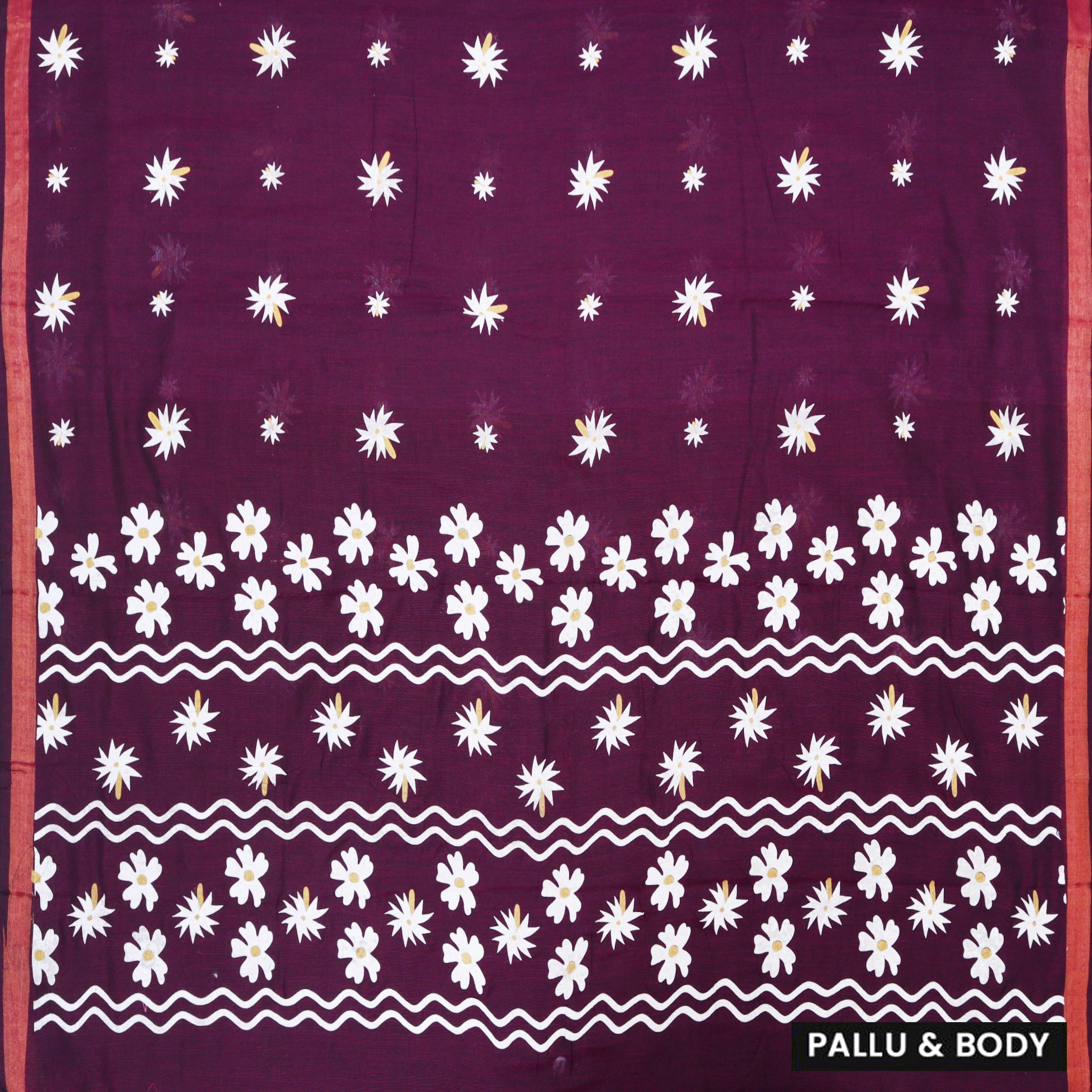 Dark Purple Linen Cotton Saree with Contrast Blouse