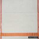 Southloom Exclusive Onam Kerala Traditional  gold Border off white  Cotton Saree (Matching Plain Blouse Included)