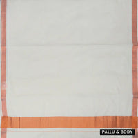 Southloom Exclusive Onam Kerala Traditional  gold Border off white  Cotton Saree (Matching Plain Blouse Included)