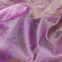Lavender With Turquoise Blue Tissue Meena Silk Saree