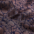 Dark Navy Blue  With Green Wedding Silk Saree