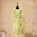 Lemon Yellow Colourfull Floral Girls Branded Readymade Long Medi - Thenianantham