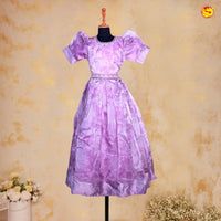 Purple Floral Girls Branded Readymade Frock - Thenianantham