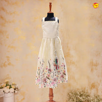 Sandel Colourfull Floral Girls Branded Readymade Long Medi - Thenianantham