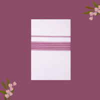 White with Pink Fancy Jari Border Single Layer Cotton Men’s Dhoti