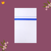 White with SKY BLUE Fancy Border Single Layer Cotton Men’s Dhoti