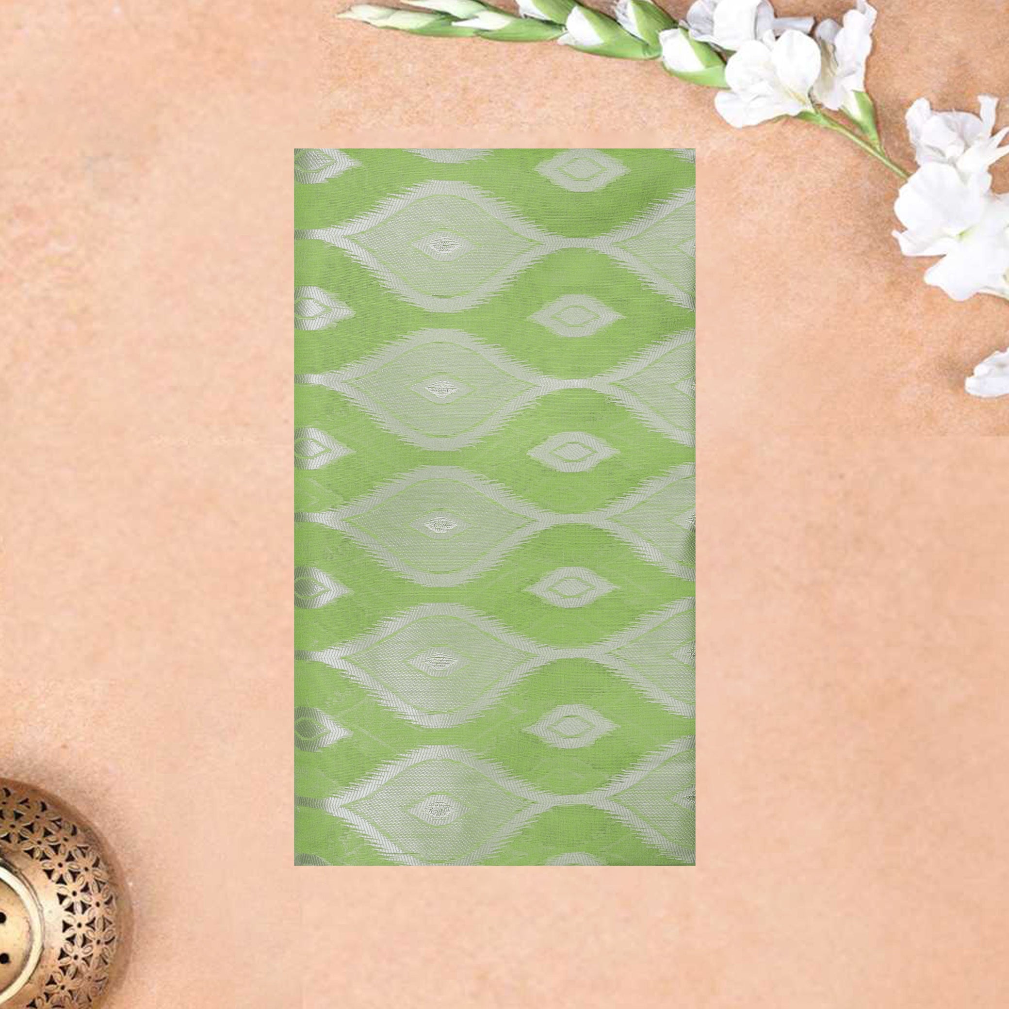 Pale Green Colour Fancy Weaving Saree