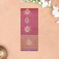 Pink with Blue Art Silk Saree