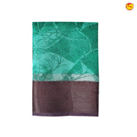 Unique Peacock Green With Raisin Purple Chanderi Silk Saree with Floral Design and Copper Zari Border - Thenianantham