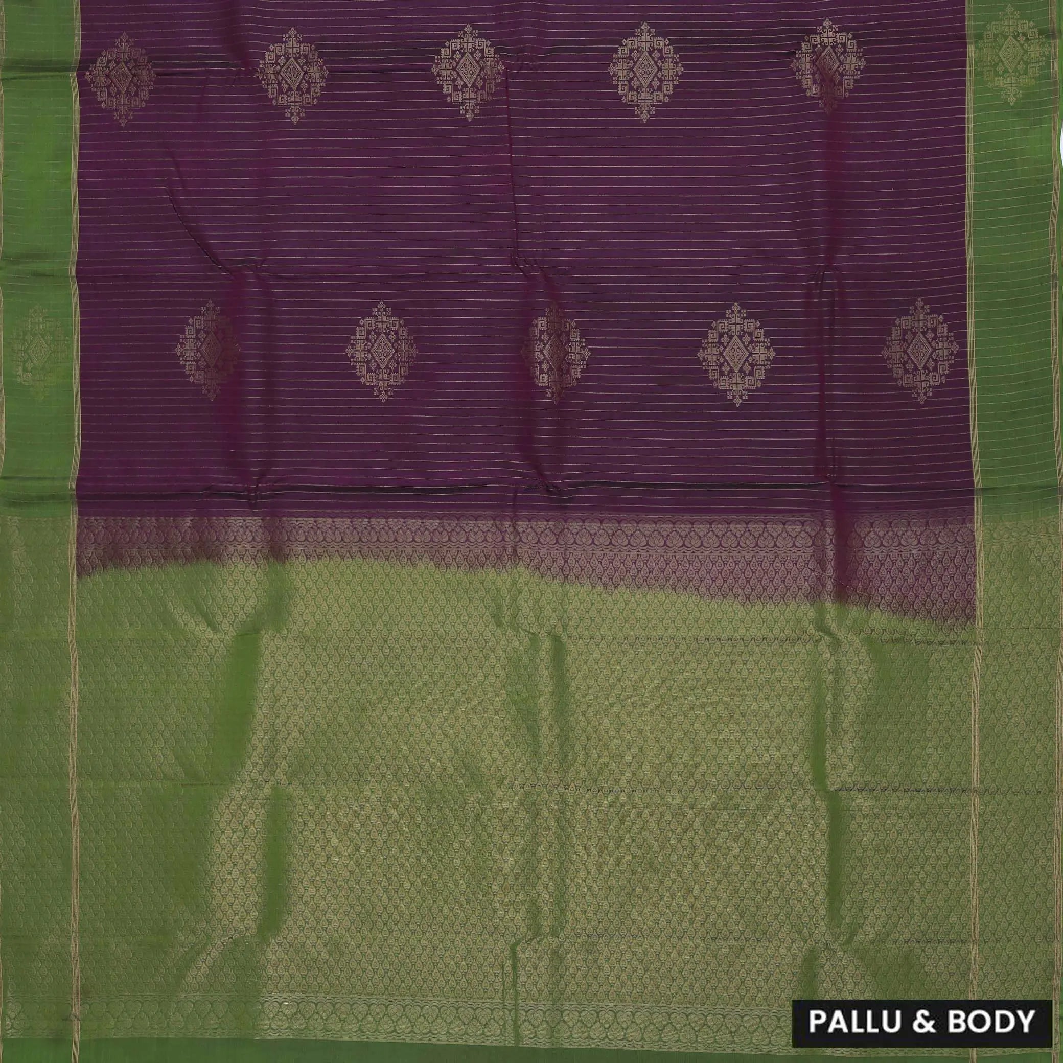 Dark purple with green soft silk saree