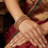 Leaf With Rupy stoneTraditional bangles