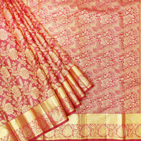 Red Color Golden Zari Border Wedding Silk Saree