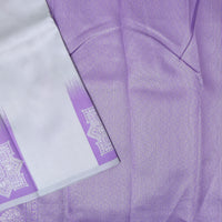 Grey with Lavender Litchi Silk Saree