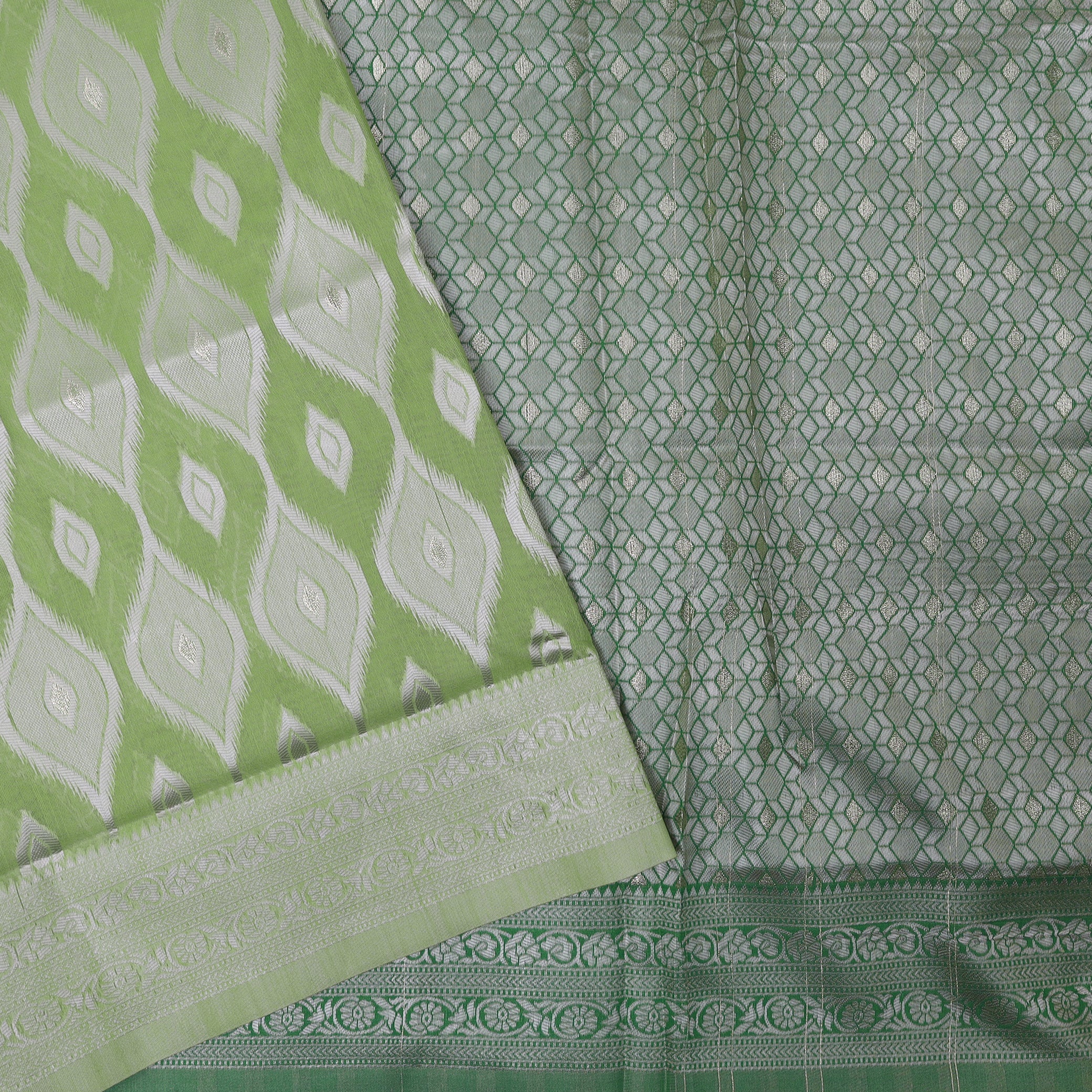 Pale Green Colour Fancy Weaving Saree