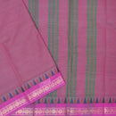 Light Rani Pink With Green Pure Chettinad Cotton Saree without Blouse